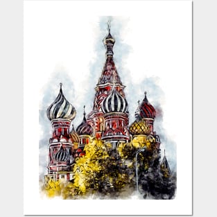 Moscow City Streets Travel Poster Series watercolor ink edition 06 Posters and Art